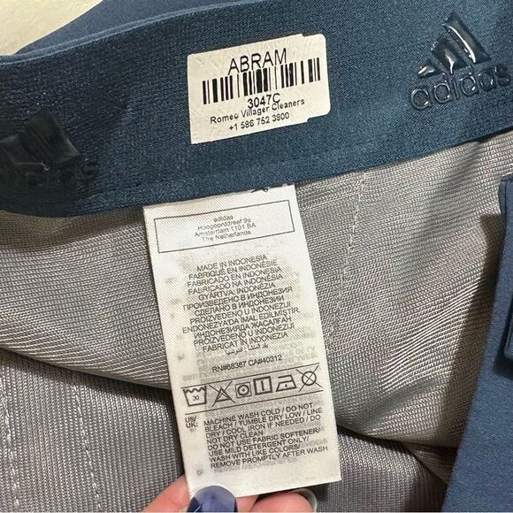 Adidas Blue Flat Front Tailored Shorts - Picture 6 of 10